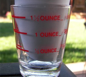 Shot glass with Measurements